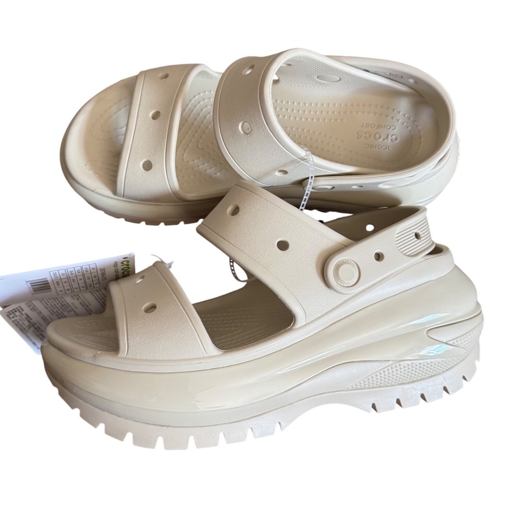 Crocs Mega Crush Platform Sandals Bone Size 9